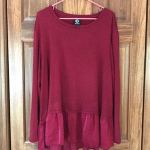 Burgundy long sleeve dressy t shirt
